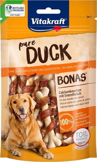Vitakraft Pure Duck Bonas Kalsiumbein Med And 3 X 80 G