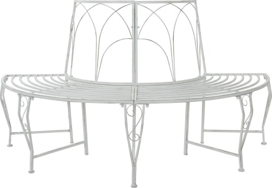 vidaXL Trebens 4 seter 160 x 80 x 89 cm steel Antikk hvit halvrund