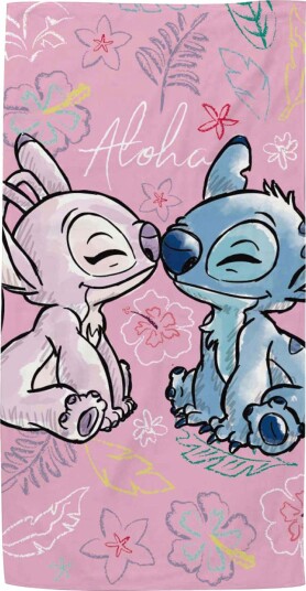 Disney Stitch WD16990 Mikrofiberhåndkle - 70x140cm - Stitch og Angel