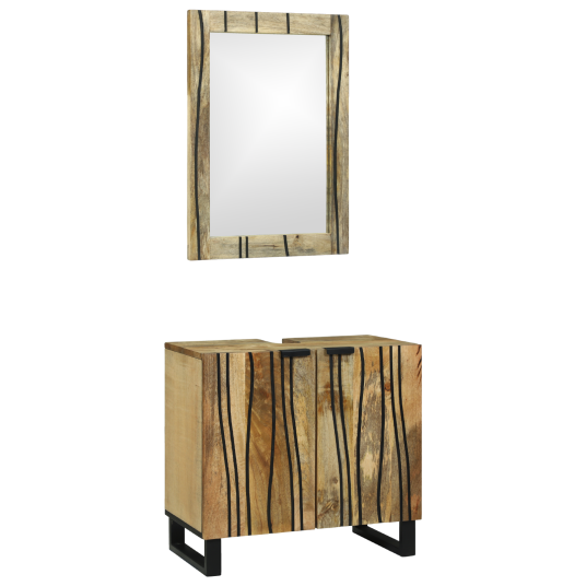 Baderomsinnredningssett med hylle 2 pcs Brun 62 x 33 x 58 cm Baderomsinnredningssett med hylle 2 pcs Brun 62 x 33 x 58 cm