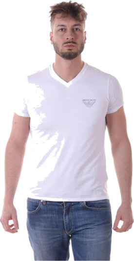 Armani Jeans Herre Topper Hvit S, Armani Jeans Herre Topper Hvit S,