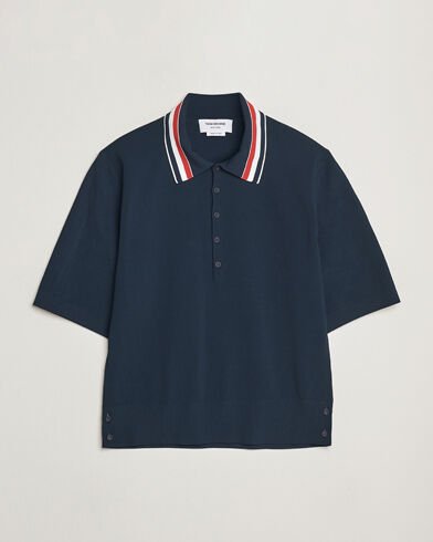 Thom Browne Needle Stitch Tennis Polo Navy