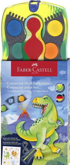 Faber-Castell Paint box Connector 12 colours dinosaur 125013