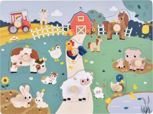 Kinder And Kids Puslespill 8 Brikker 30x22 Cm Bondegård Kinder And Kids OneSize Puslespill
