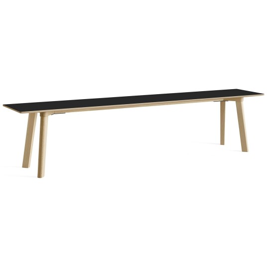 Hay CPH Deux 215 2.0 Benk 200 cm Sort / Ubehandlet Bøk