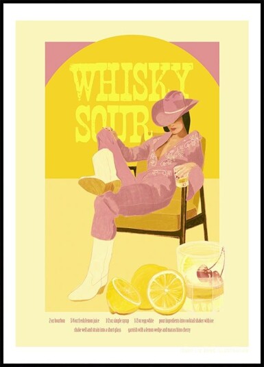 Jlr Whiskysour Pink Copy Poster Plakat / 70x100cm