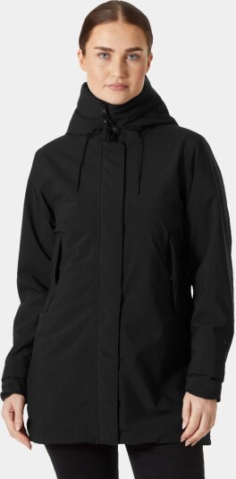 Helly Hansen Victoria Fôret Halvlang Regnjakke Dame Svart Grå XS