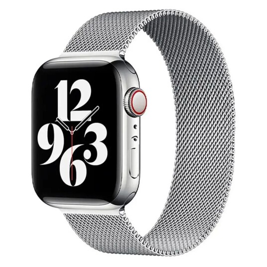 Lippa Apple Watch (42/44/SE/45/49mm) Magnetisk Reim i Rustfritt Stål - Sølv