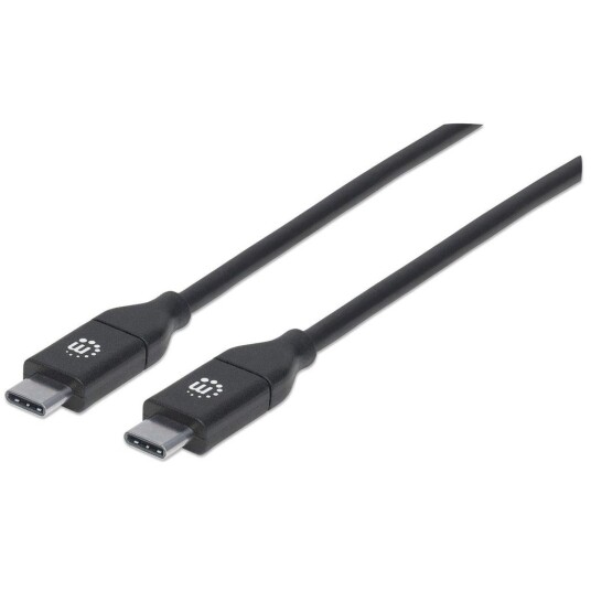 MANHATTAN MH Cable, USB 2.0, C-Male/C-Male, 2m, Black, Polybag