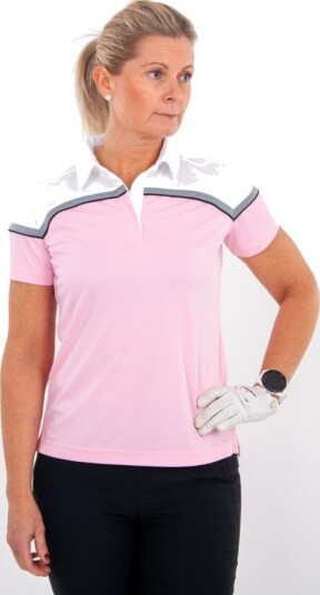 Cutter & Buck Seabeck Rosa Hvit Golf pologenser dame Rosa/Vit (21000) XX Large