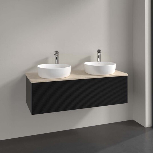 Villeroy & Boch Antao Servantskap med 1 skuff 120x50x36 cm u/lys Sort Matt/Crème
