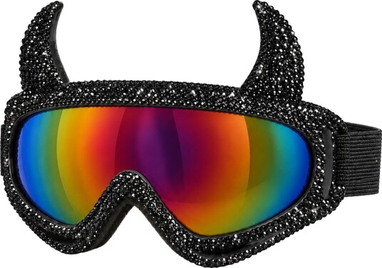 Skibriller Horn med Strass Svart - One size