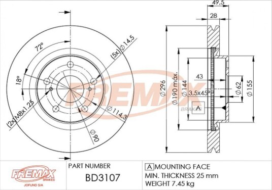 Bremseskive FREMAX BD-3107