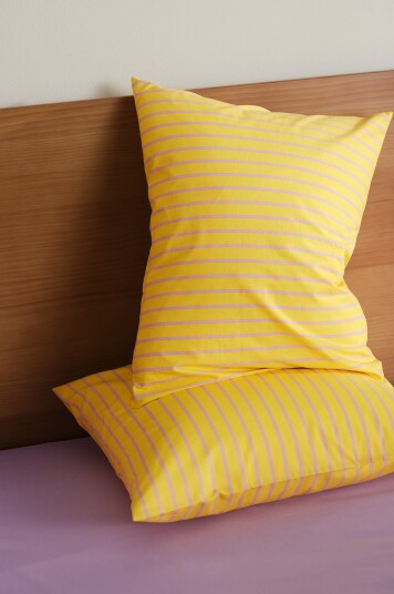 Jotex Putetrekk 50x60 Cm 2pakning Økologisk Sitrongul/lilla SIMA 17656741405