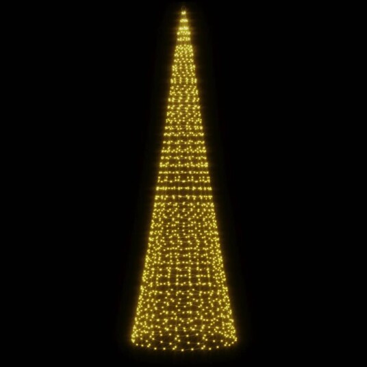 vidaXL Juletrelys på flaggstang 1534 LED varmhvit 500 cm