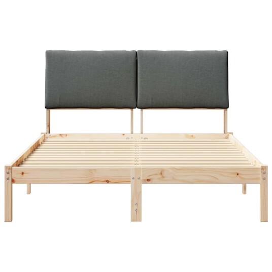 Sengestamme brun og mørkegrå 140 x 190 cm Heltre furu