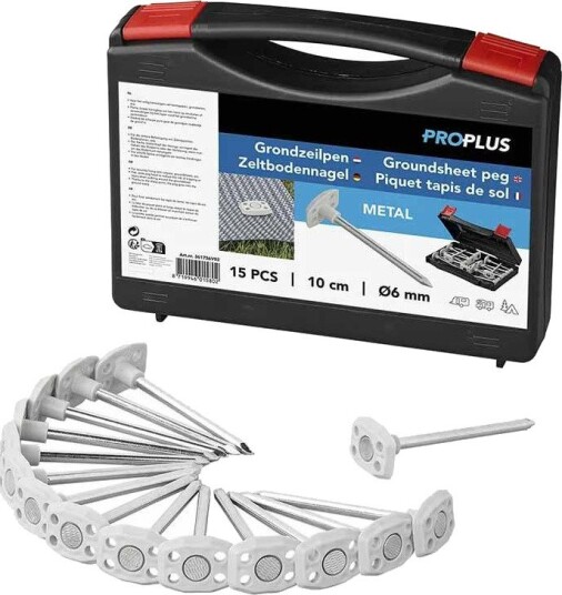 Teltplugg ProPlus Metall 6 mm x 10 cm 15 stk