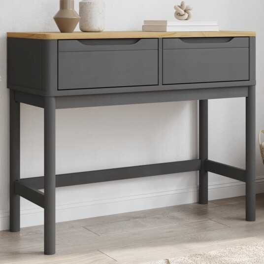 Konsollbord FLORO grå 89,5x36,5x73 cm heltre furu 374022