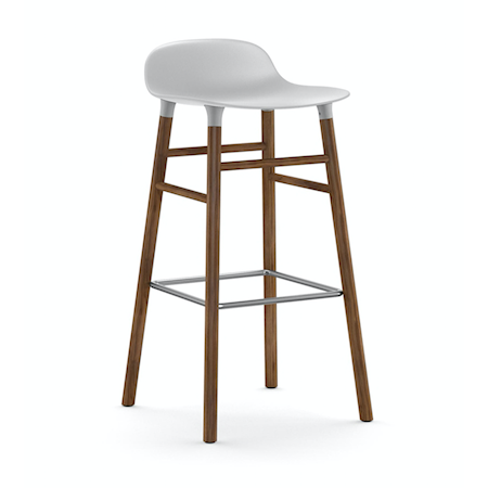 Form Barstol Hvit/Valnøtt 75 cm