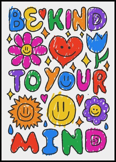 Be Kind To Your Mind Plakat Plakat / 40x50cm