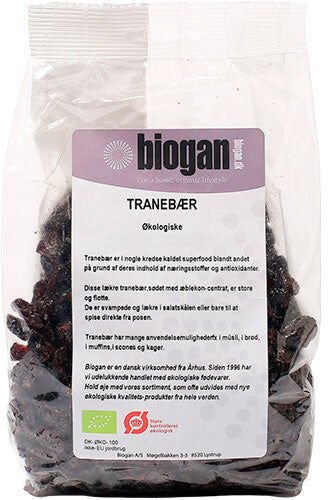 Biogan Økologisk Tranebær 500 gr Biogan Økologisk Tranebær 500 gr