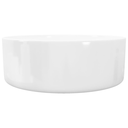 vidaXL Servant rund keramisk hvit 40x15 cm