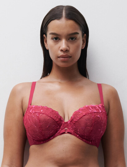 CHANTELLE Fleurs Underwire Covering Bra   Red   D x 85