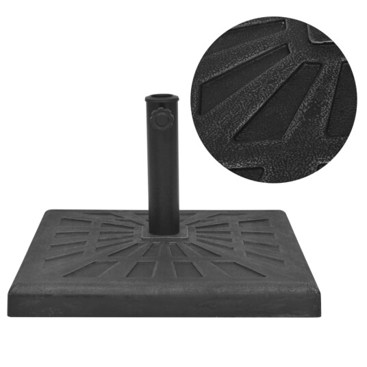 vidaXL Parasollfot harpiks kvadrat svart 19 kg vidaXL Parasollfot harpiks kvadrat svart 19 kg