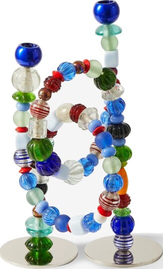 POLSPOTTEN Candle Holder Beads MULTI COLOUR L33X W12X H38 cm