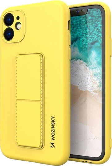 Wozinsky Kickstand Case Silicone Case with Stand Case for Samsung Galaxy A72 4G Yellow