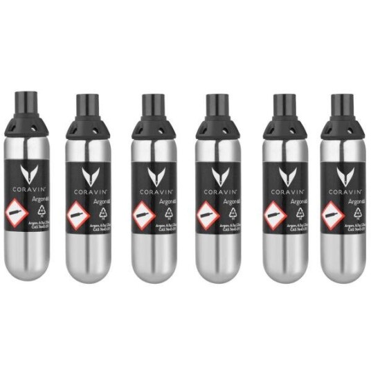 Coravin Pure gasspatroner 6 stk 6,5g/21 ml sølv Coravin Pure gasspatroner 6 stk 6,5g/21 ml sølv