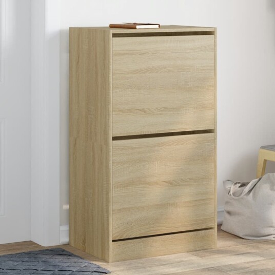  Skoskap med 2 vippeskuffer sonoma eik 60x42x108 cm 8721012385818