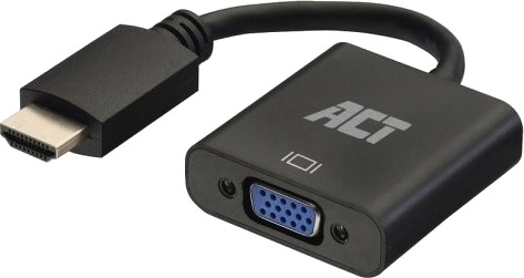 Act Ac7535 Video Kabeladapter 0,23 M Hdmi Type A Standard Til Vga D Sub Svart