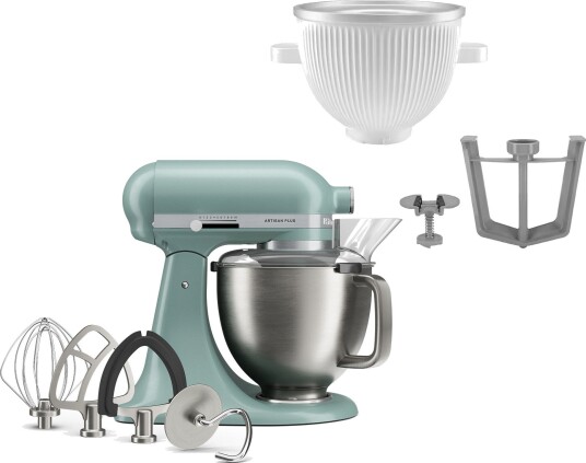 Kitchenaid Artisan Plus kjøkkenmaskin med iskremtilbehør mint julep