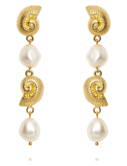 CAROLINE SVEDBOM Shell Pearl Earrings |Guld |One Size