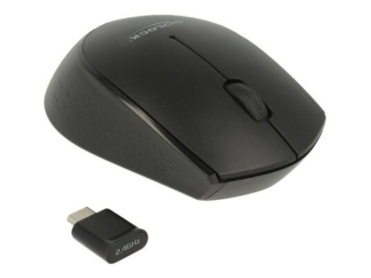 Delock Optisk Trådløs Mini Mus 2.4 GHz Svart - Ergonomisk for Venstre- og Høyrehendte Delock Optisk Trådløs Mini Mus 2.4 GHz Svart - Ergonomisk for Venstre- og Høyrehendte