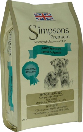 Simpsons Premium Tørrfôr Adult Sensitive & Potet Lam 2 kg Simpsons Premium Tørrfôr Adult Sensitive & Potet Lam 2 kg