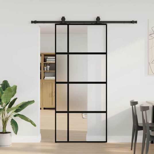 Svart 90x205cm Herdet Glass Svart 90x205cm Herdet Glass