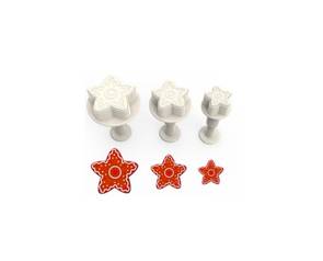 Utstikkere Med Stempel Julestjerne Pk/3 Utstikkere Med Stempel Julestjerne Pk/3