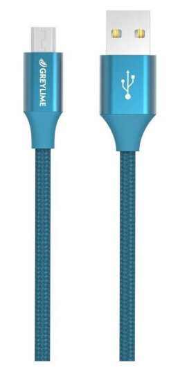 GreyLime Braided USB-A til Micro USB Kabel Blå 1 m