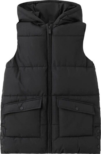 Mango Hooded Waistcoat With Pockets Black 11 12