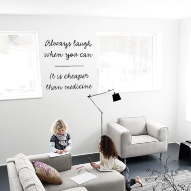 Always laugh wallsticker av Alan Smithee, 50x50 cm