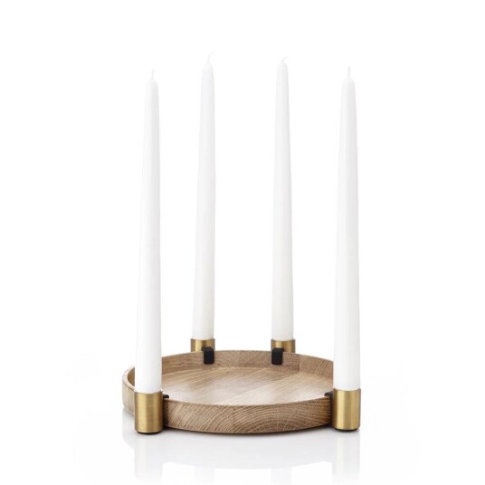 Applicata Luna Lysestake i Eik og Messing - Fleksibel Design - Brunt Applicata Luna Lysestake i Eik og Messing - Fleksibel Design - Brunt