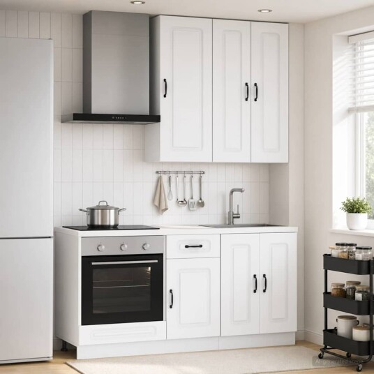 vidaXL Kjøkken enhet KALMAR 5 pcs Hvit Konstruert tre vidaXL Kjøkken enhet KALMAR 5 pcs Hvit Konstruert tre