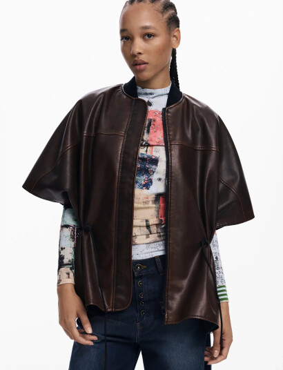 Desigual Poncho Richmond Bu - Brown - ONE SIZE Desigual Poncho Richmond Bu - Brown - ONE SIZE