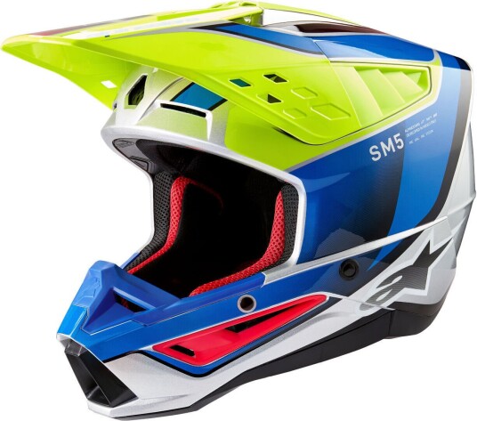Alpinestars S-M5 Sail 2024 Motocross Hjelm L Blå Gul Alpinestars S-M5 Sail 2024 Motocross Hjelm L Blå Gul