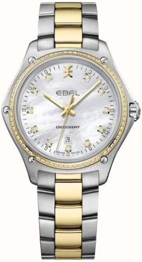 Ebel Dameklokke 1216550 Discovery Hvit/18 karat gult gull Ø33 mm