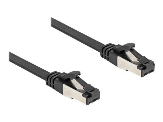 Delock Koblingskabel Rj-45 Hann Til Rj-45 Hann 25 Cm U/Ftp Cat 8.1 Uten Hindringer Flat Svart