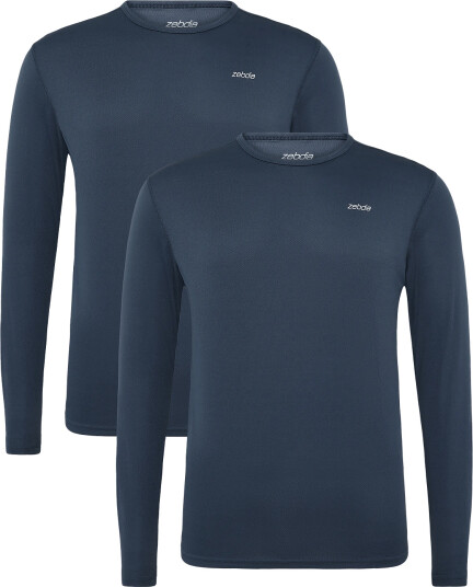 ZEBDIA | Men Longsleeved Sports Tee 2 Pack | S