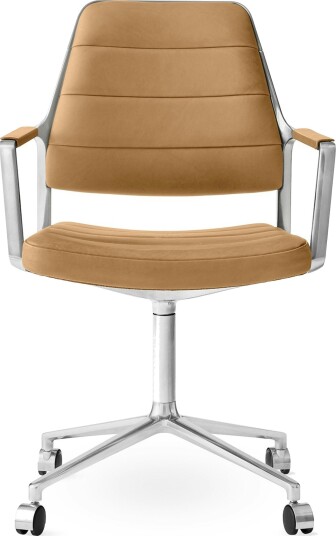 455 Svingstol Med hjul Camel Leather